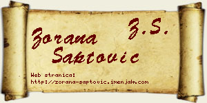 Zorana Šaptović vizit kartica